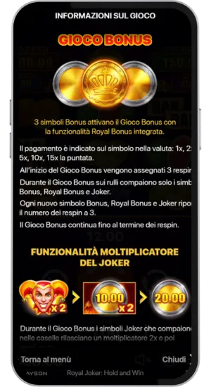 Pagina Regole Gioco Bonus